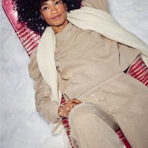 Aerie Soft Beige Lounge Sweatshirt only